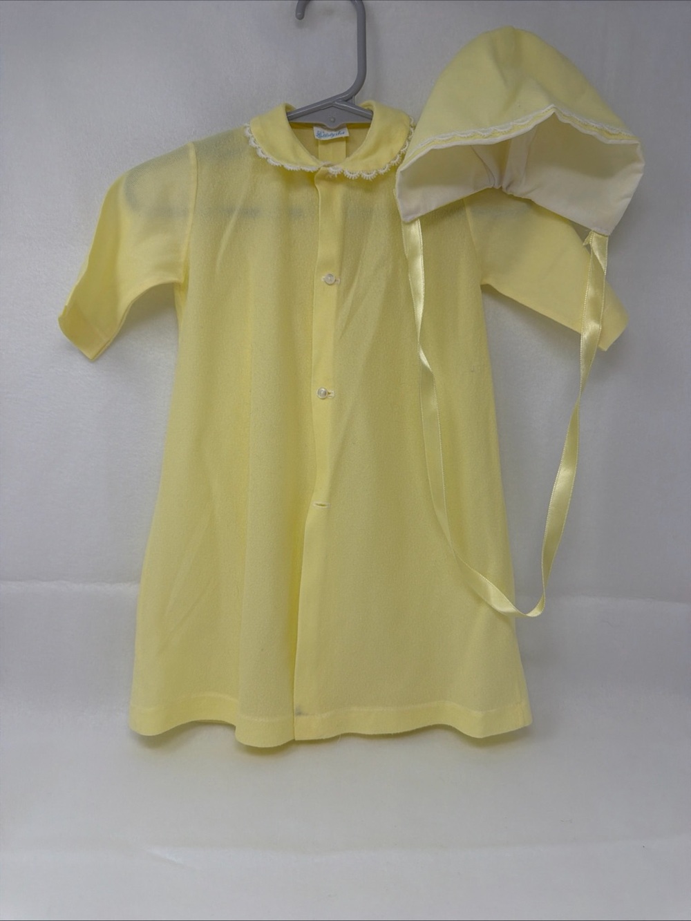 Vintage Baby Yellow Pajama Nightgown with Bonnet